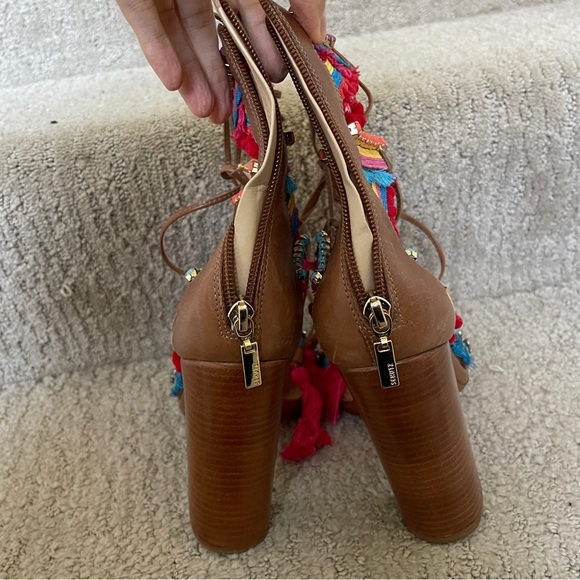 SCHUTZ "Parker" colorful summer gladiator embellished heel sandal - Picture 6 of 8